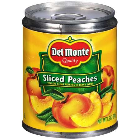 DEL MONTE Del Monte In Heavy Syrup Sliced Yellow Cling Peaches 8.5 oz. Can, PK12 2000260